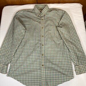 Wrangler Riata Casual Button-Down Shirt Men's M Tan Cotton Blend